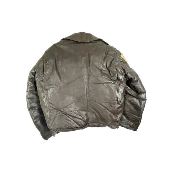 VTG VCG Police Trooper Men's 50s Brown Horsehide Leather Motorcycle Jacket Sz 44 - Picture 2 of 15
